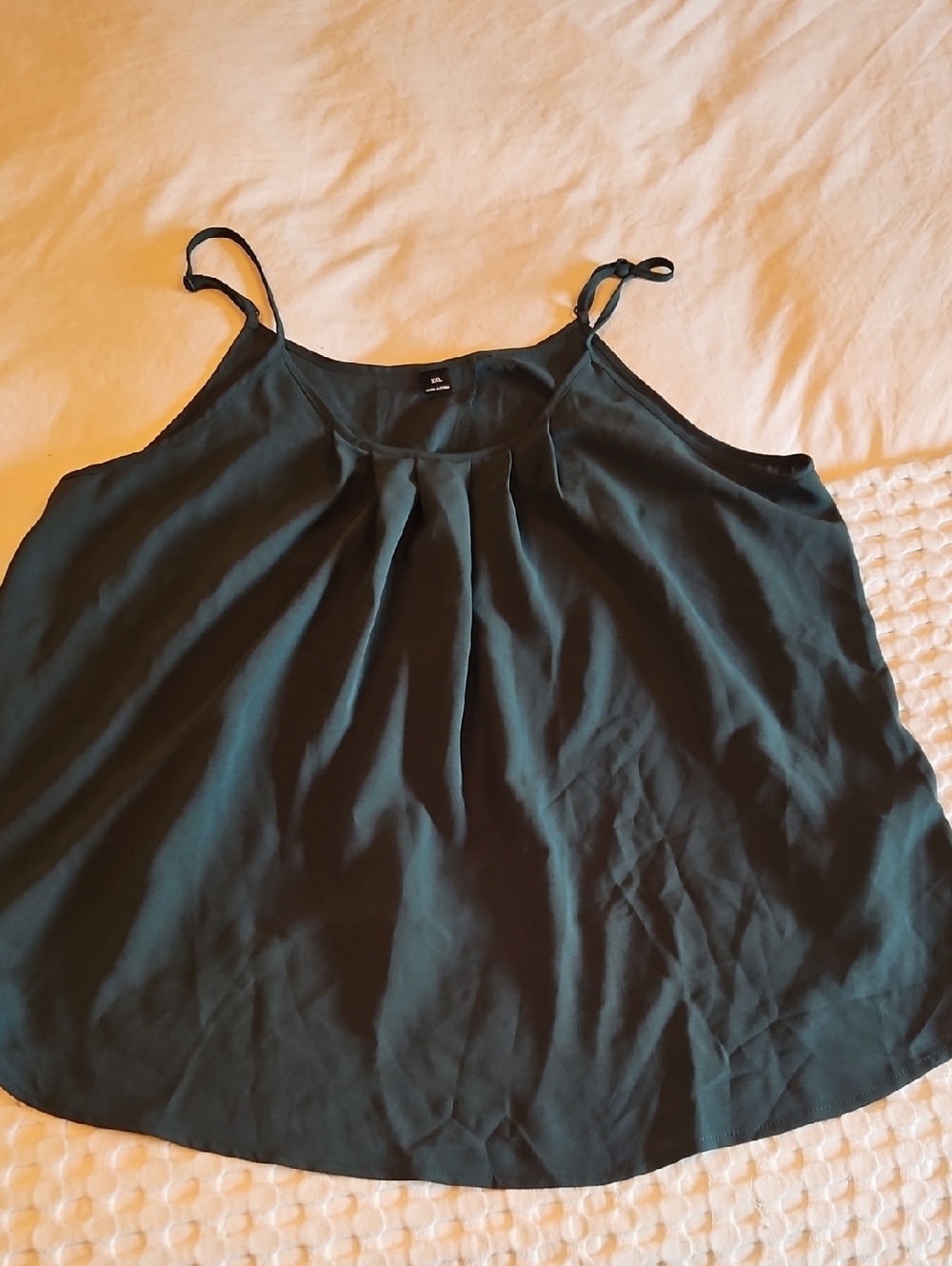 H&M Dark Green Spaghetti Strap Women's Tank Top 2x
